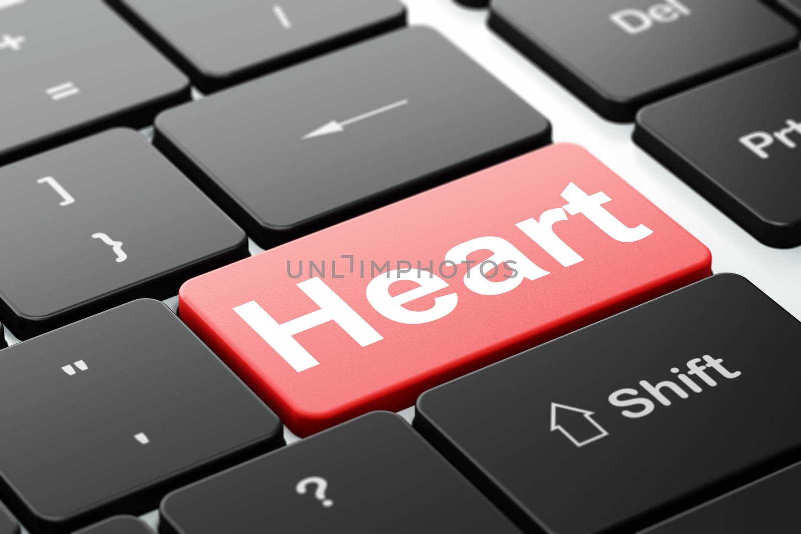 Health concept: Heart on computer keyboard background by maxkabakov