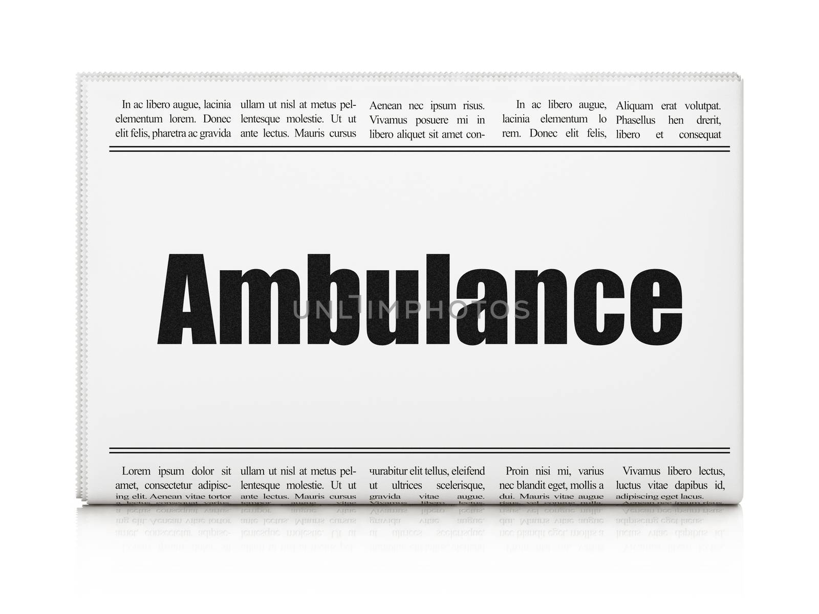 Healthcare concept: newspaper headline Ambulance by maxkabakov