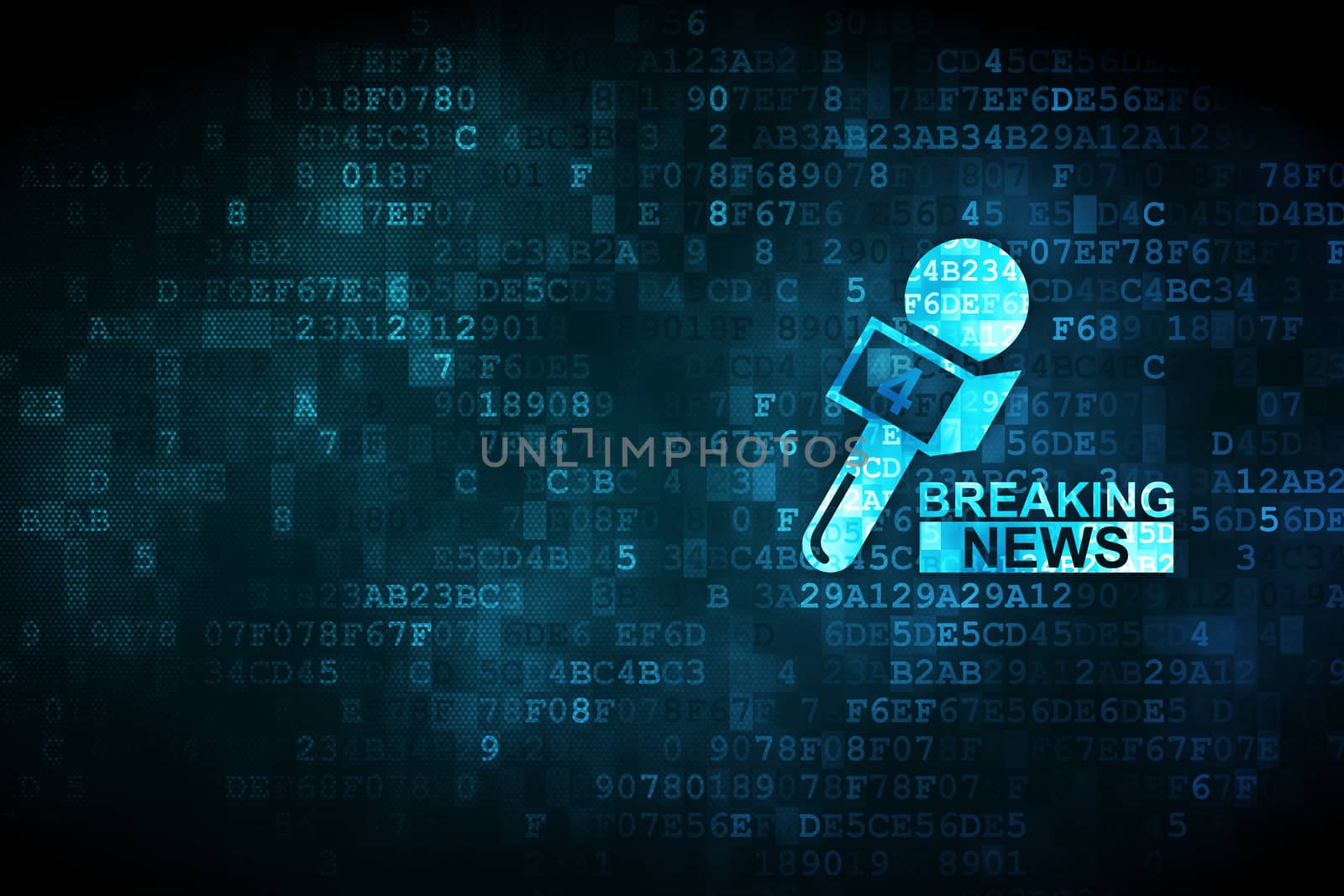 News concept: Breaking News And Microphone on digital background by maxkabakov