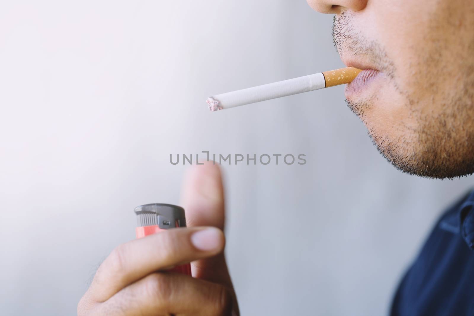 A man is smoking