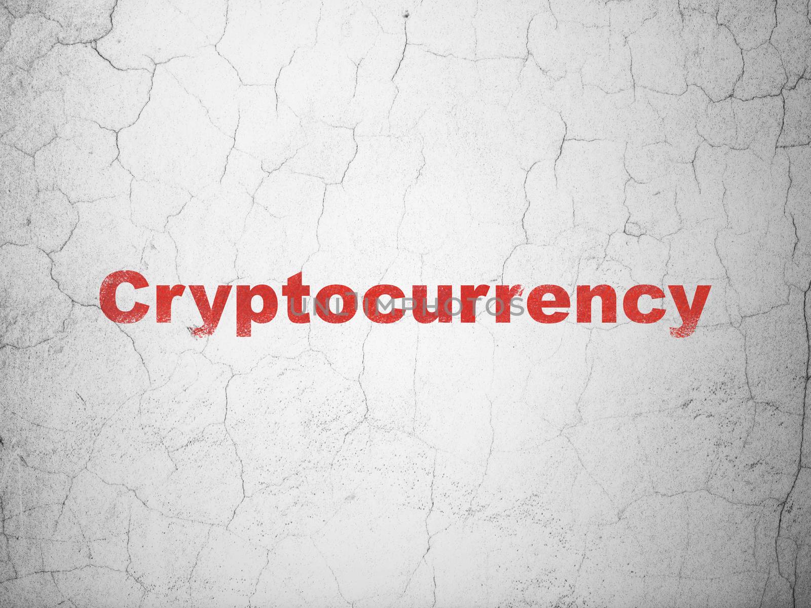 Money concept: Cryptocurrency on wall background by maxkabakov