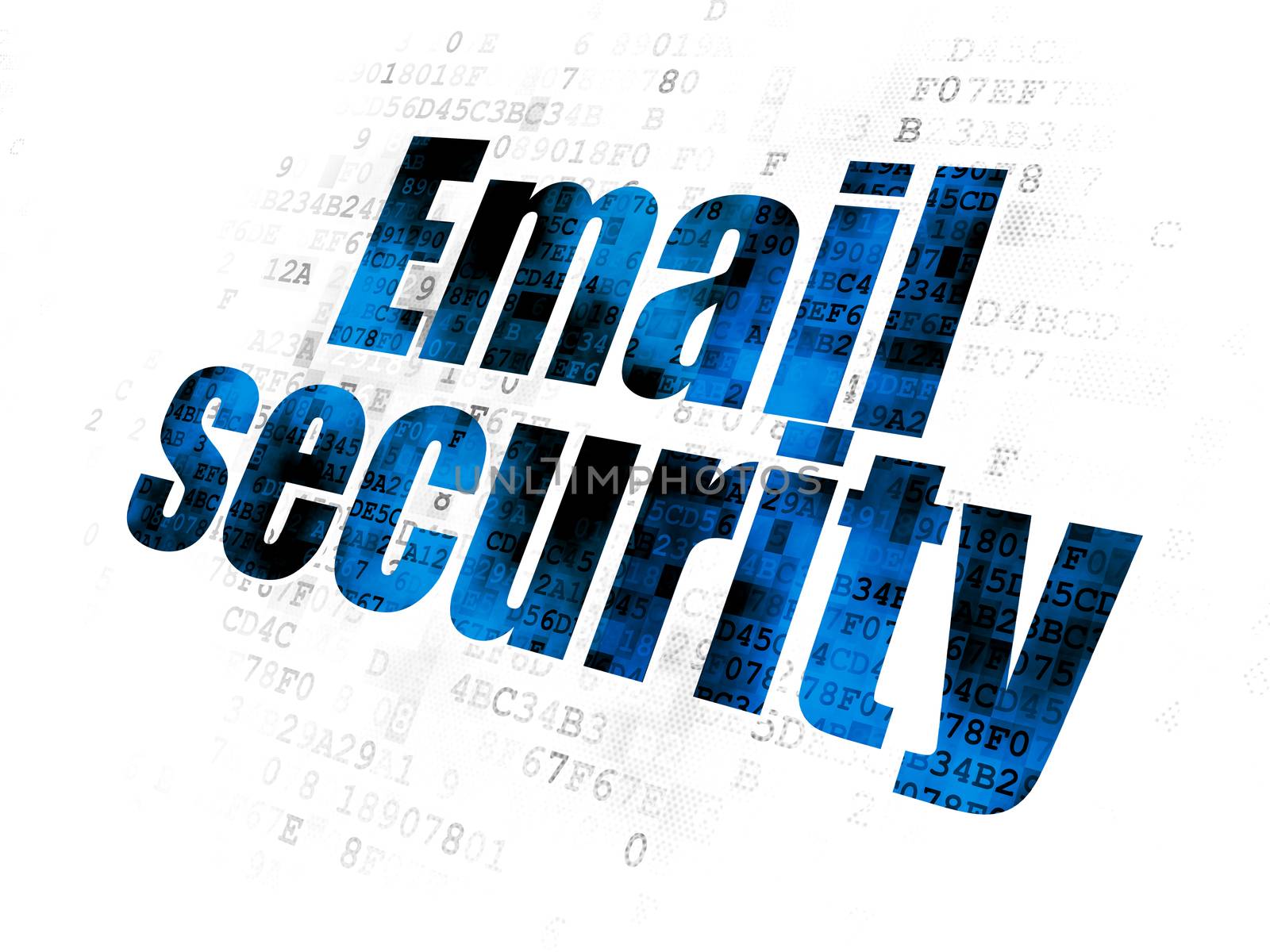 Security concept: Pixelated blue text Email Security on Digital background