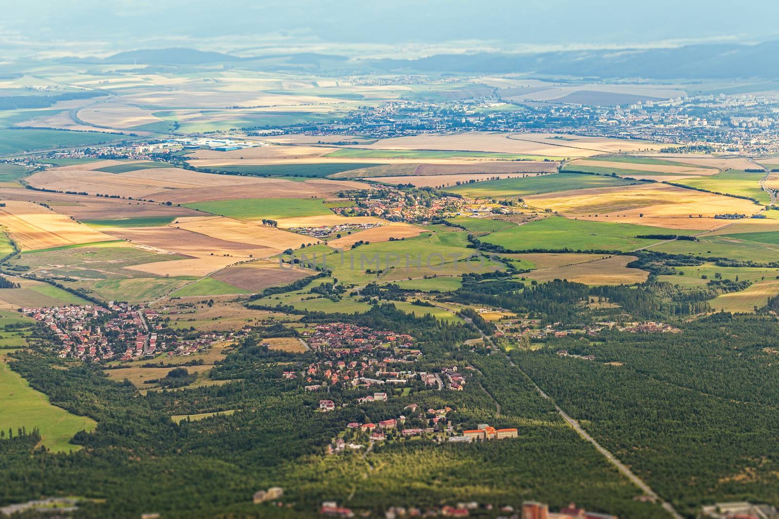 View on slovakia valley from Velka Svistovka mountain, we can see Poprad city, Velky Slavkov, Nova Lesna, Dolny Smakovec