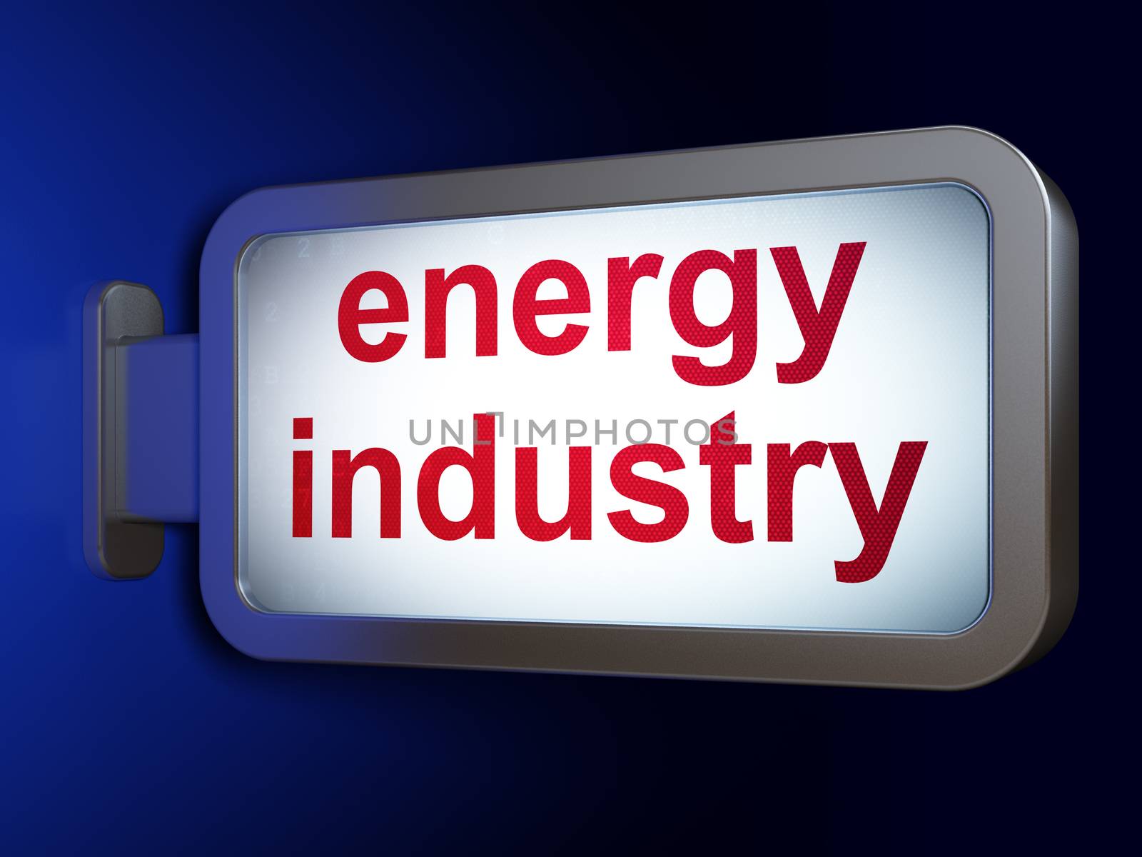Manufacuring concept: Energy Industry on advertising billboard background, 3D rendering