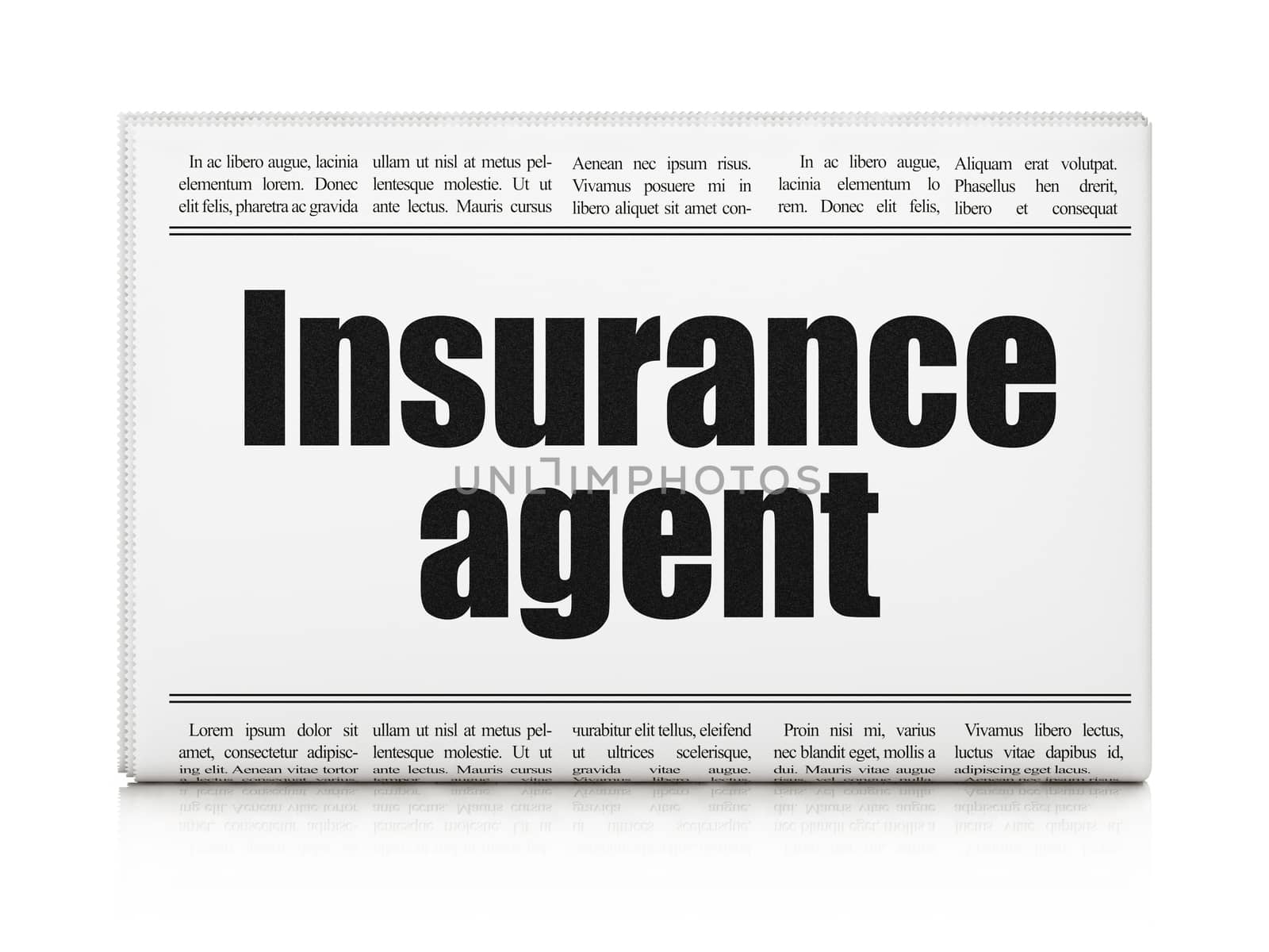 Insurance concept: newspaper headline Insurance Agent by maxkabakov