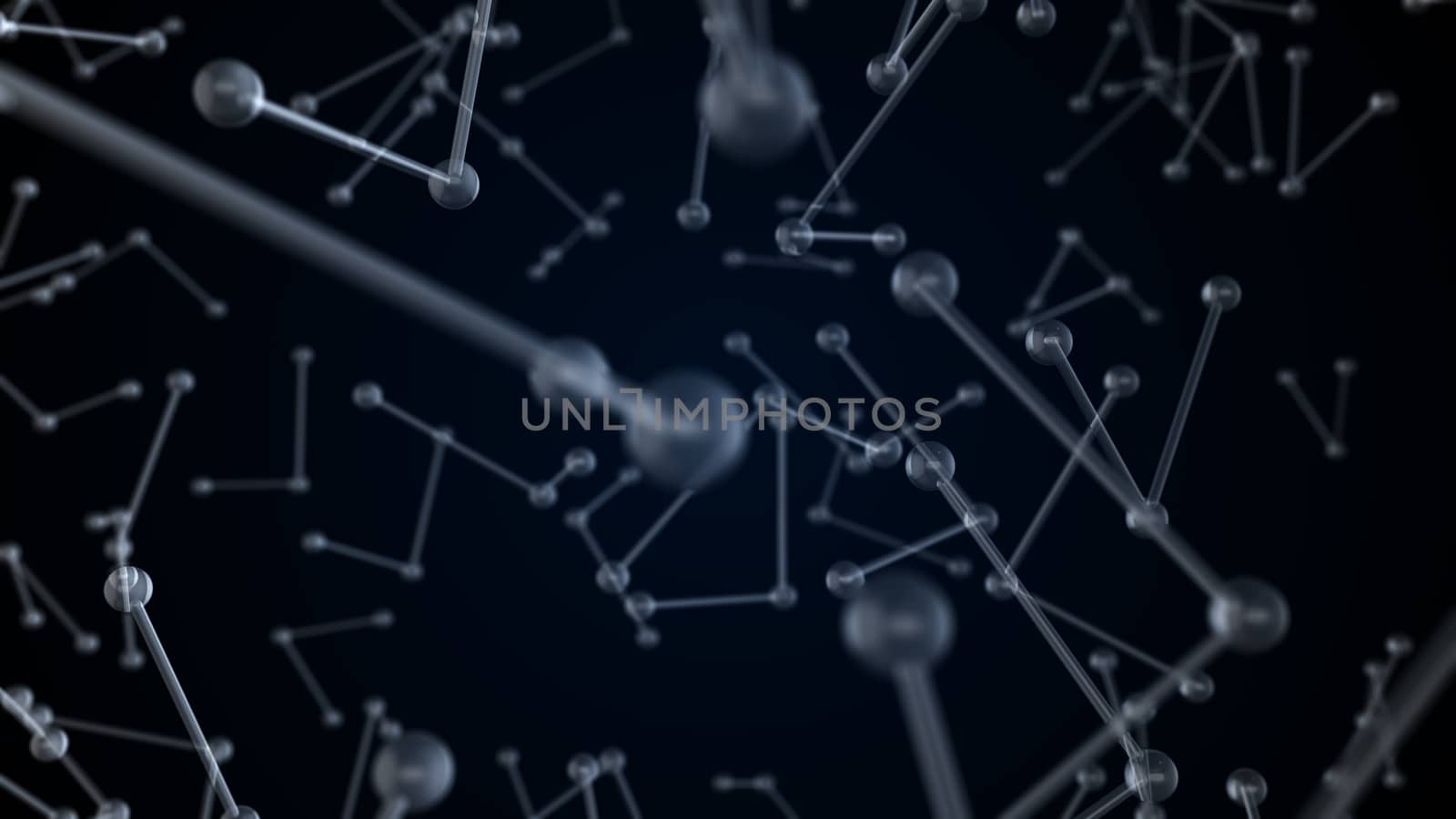 Abstract molecular background. Digital illustration. 3d rendering