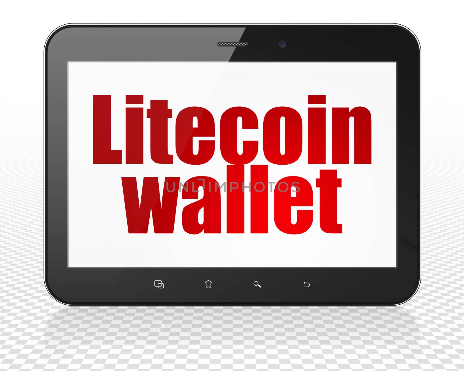 Cryptocurrency concept: Tablet Pc Computer with Litecoin Wallet on display by maxkabakov
