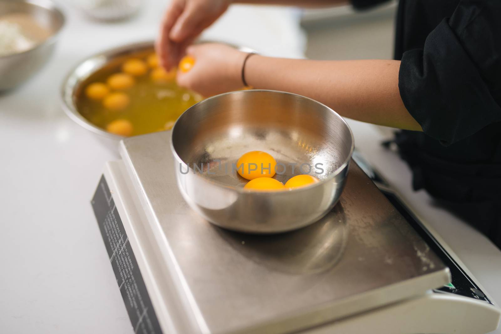 Bakery chef cooking bake in the kitchen professional