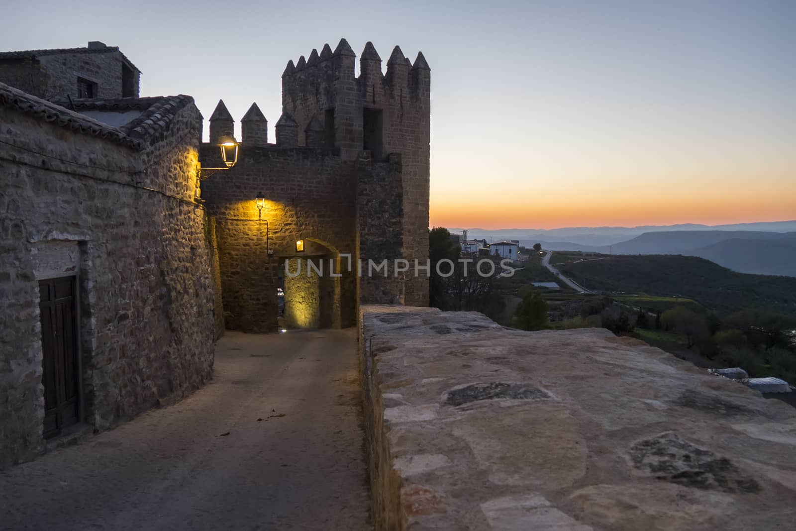 Sabiote village castle at dusk, Jaen, Spain by max8xam