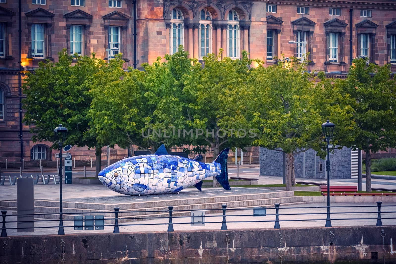 The Big Fish is a printed ceramic mosaic sculpture in Belfast also known as The Salmon of Knowledge. The work celebrates the regeneration of the Lagan River.