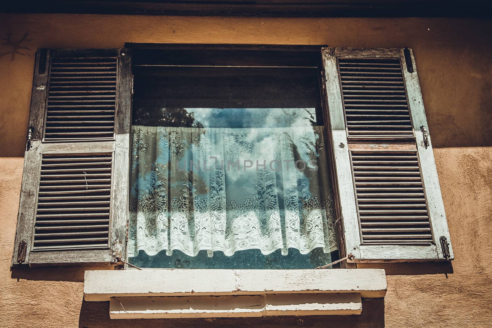 old window on old wall by N_u_T