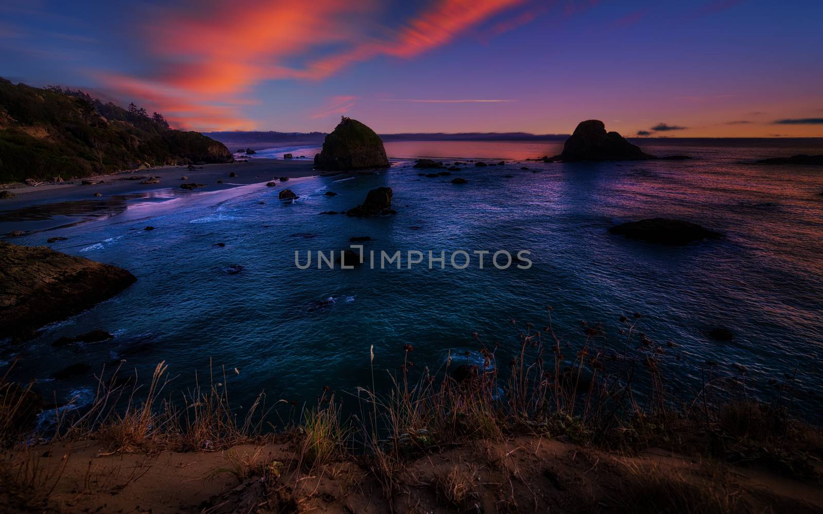 Colorful Northern California Sunset at the Beach by backyard_photography