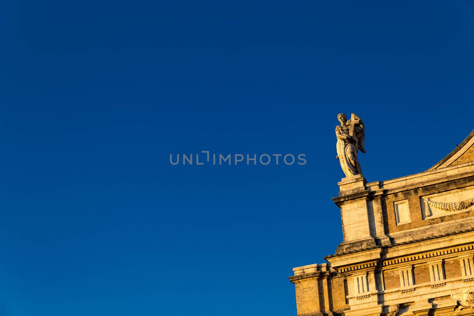 Statue of an angel in the church of Santa Maria degli Angeli in Assisi