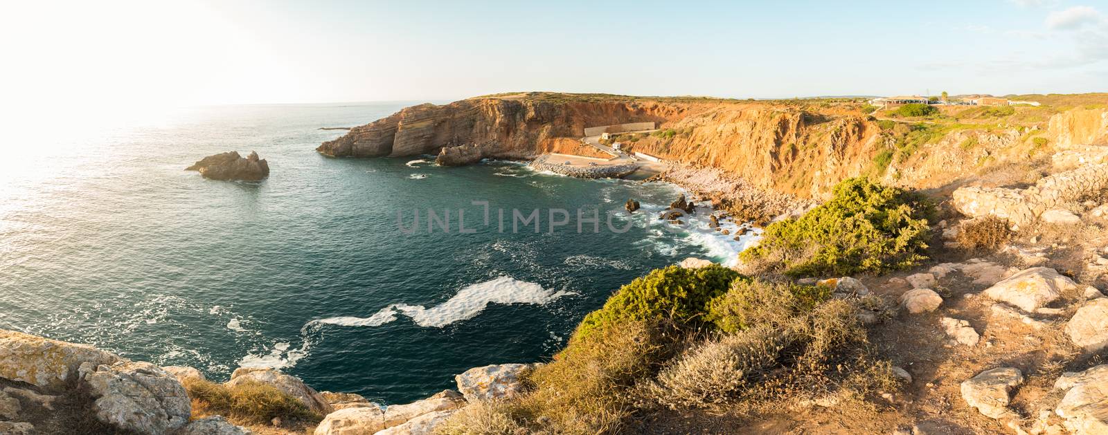 Carrapateira's Fishing Port at sunset by homydesign