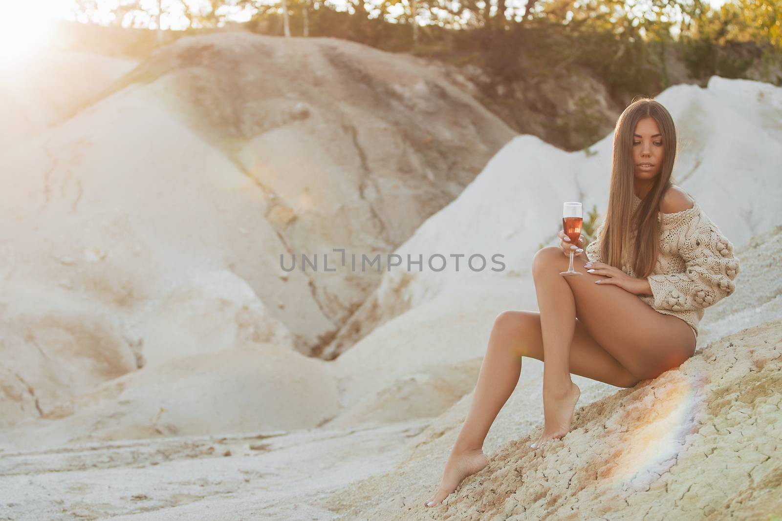 Beautiful girl in a bikini on the beach.