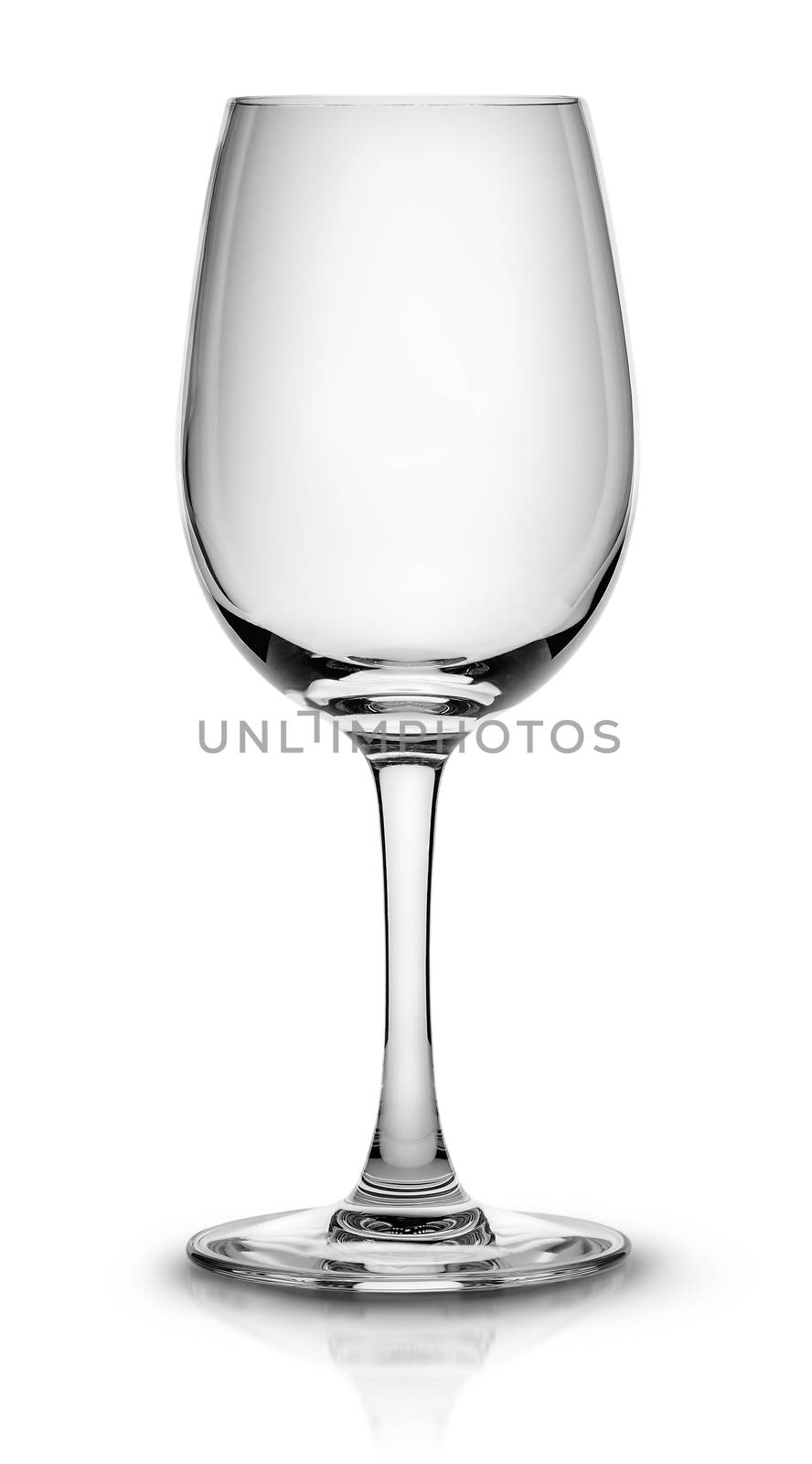 Empty wine glass for white wine isolated on white background