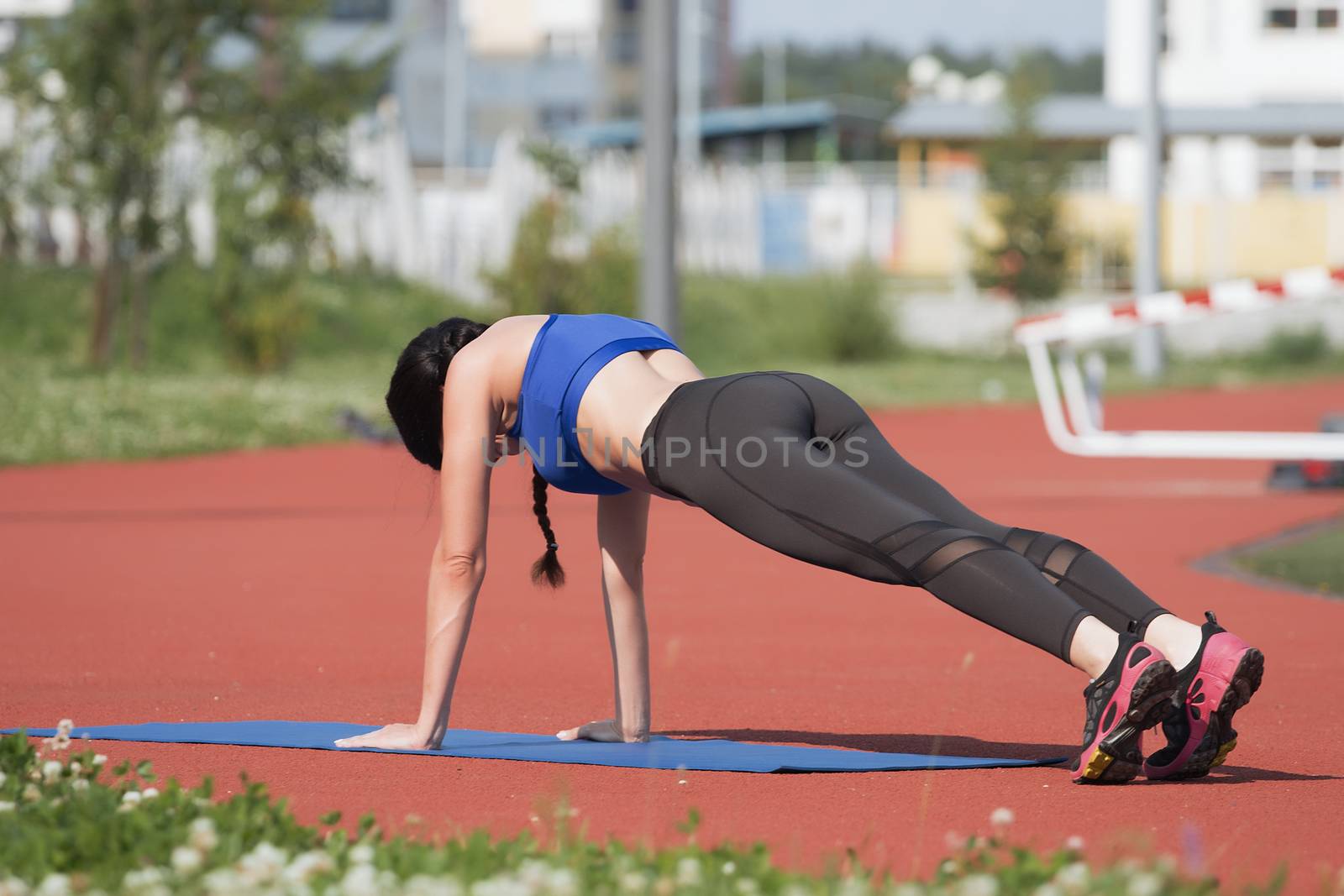 Women warm up before a morning workout