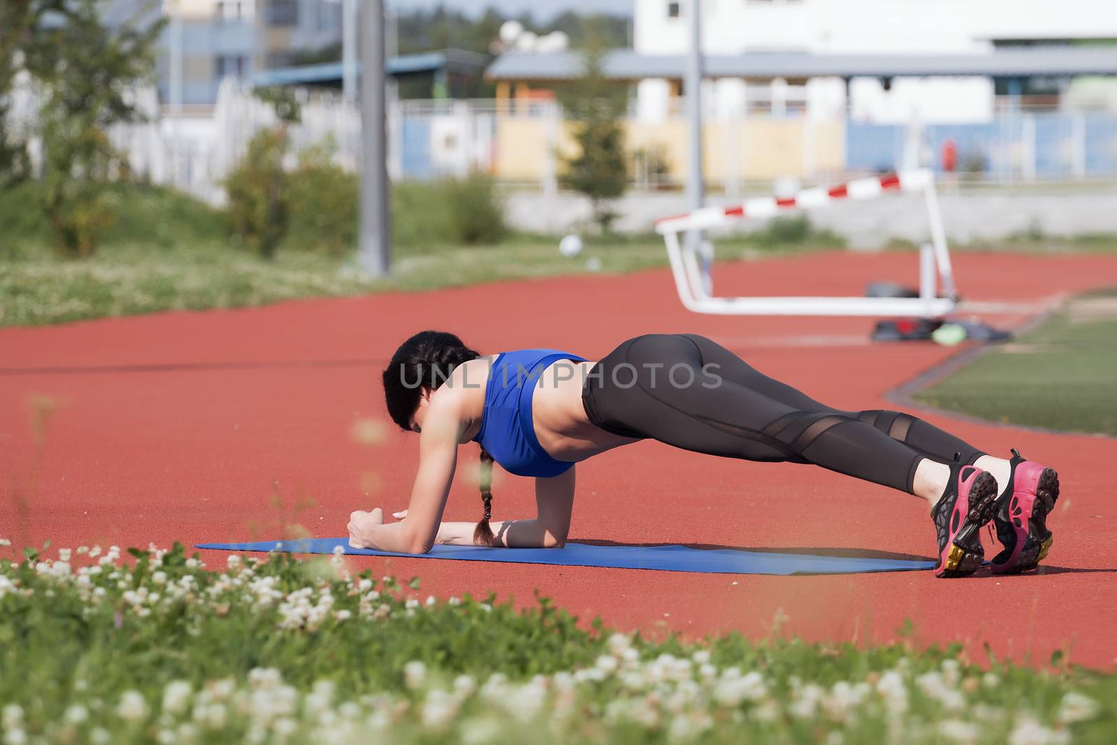 Women warm up before a morning workout