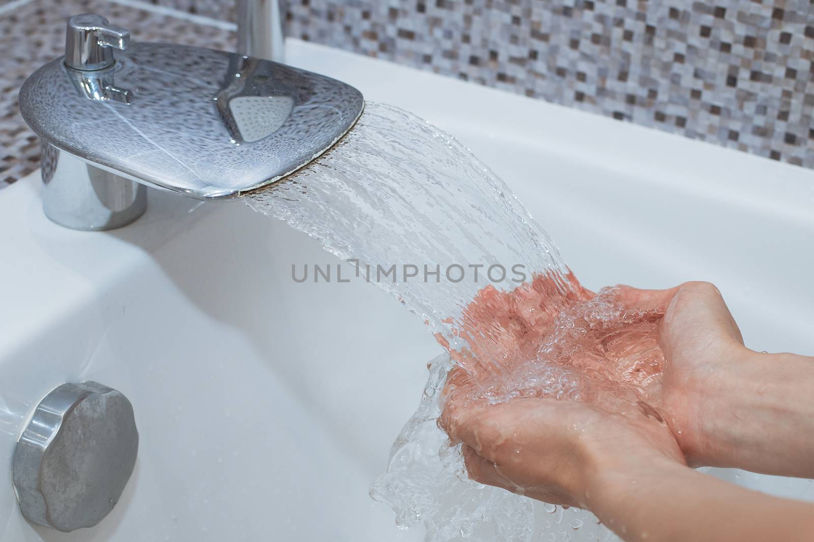 Washing of hands with soap under running water by 3KStudio