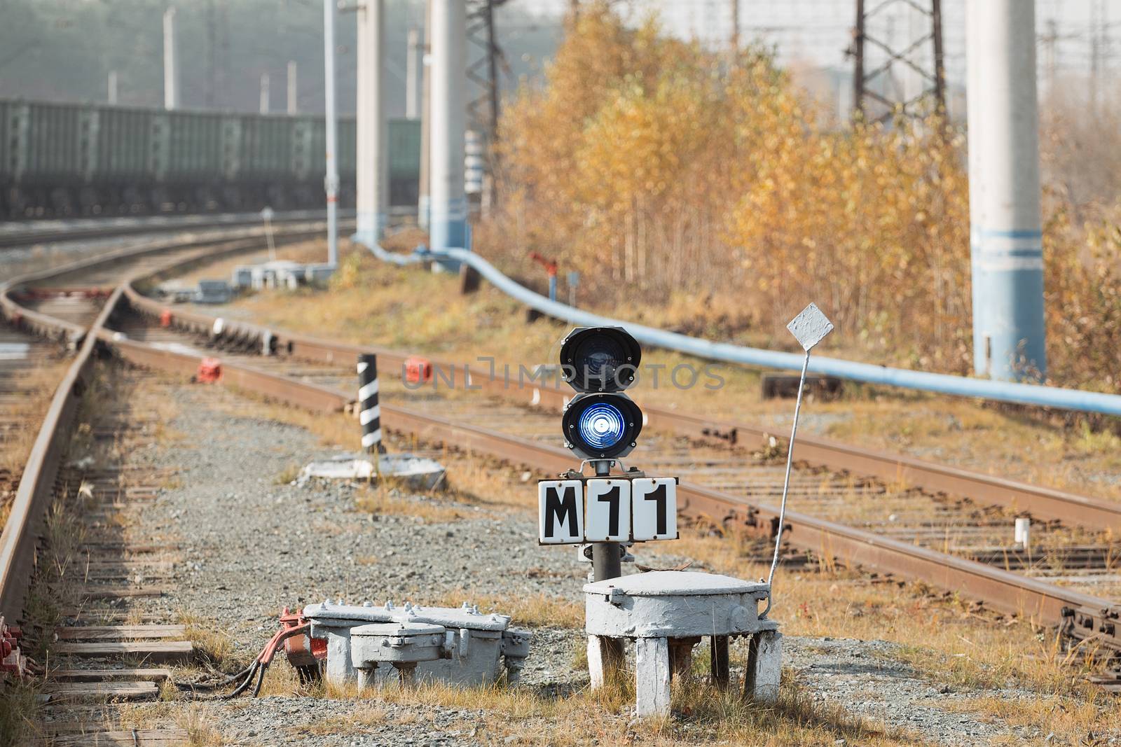 Railroad workers maintaing railways. checking construction