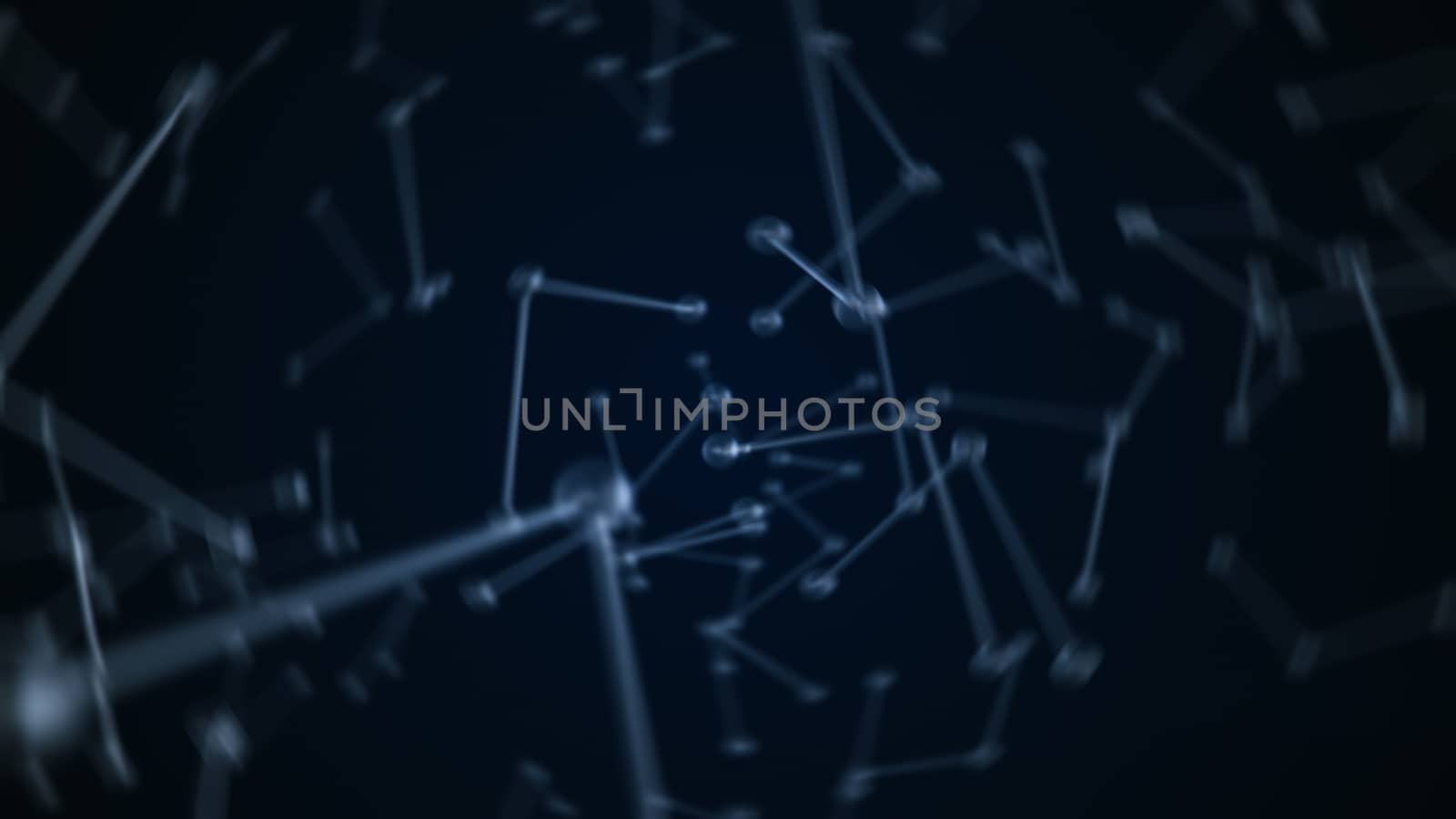 Abstract background with molecule structure. 3d rendering