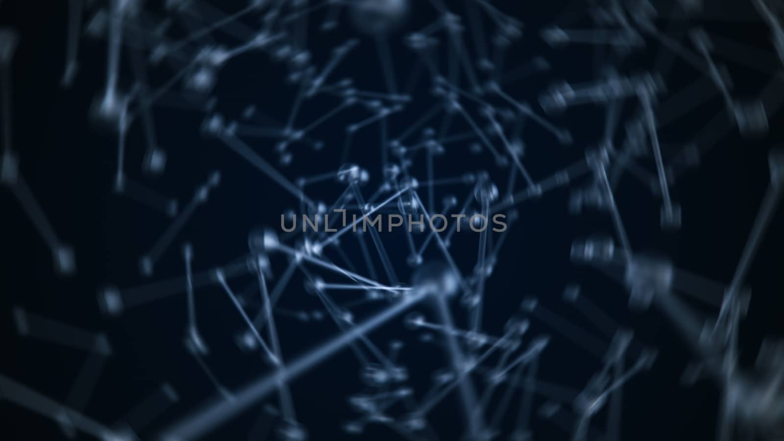 Abstract background with molecule structure. 3d rendering