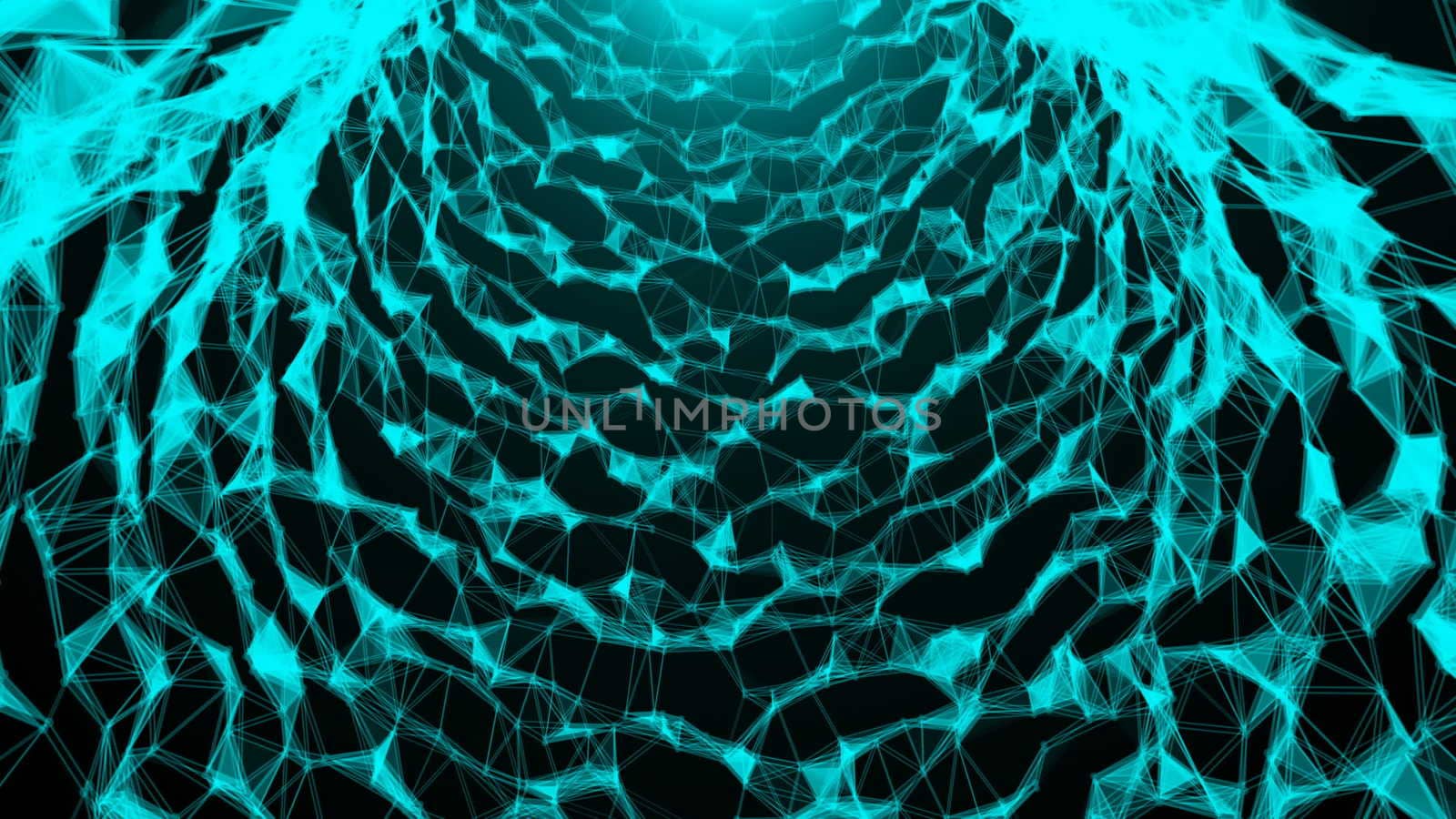 Abstract triangles tunnel. Digital background by nolimit046