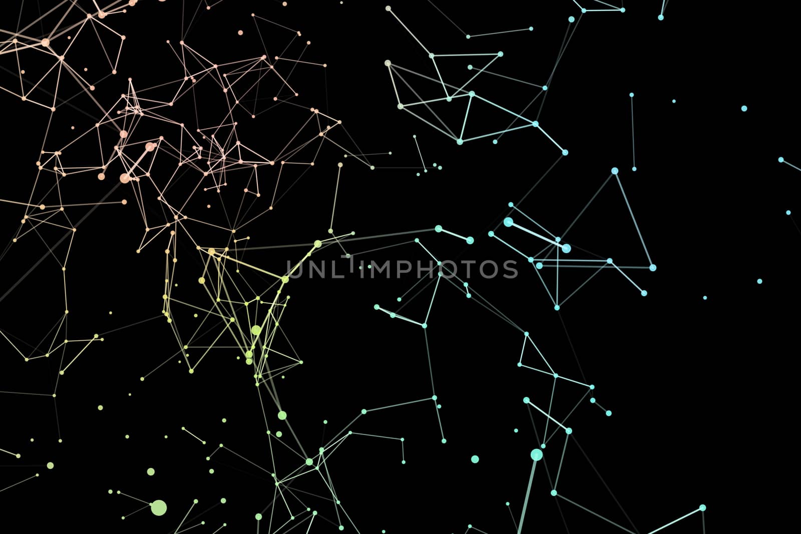 Abstract network data connection technology. Digital background. 3d illustration