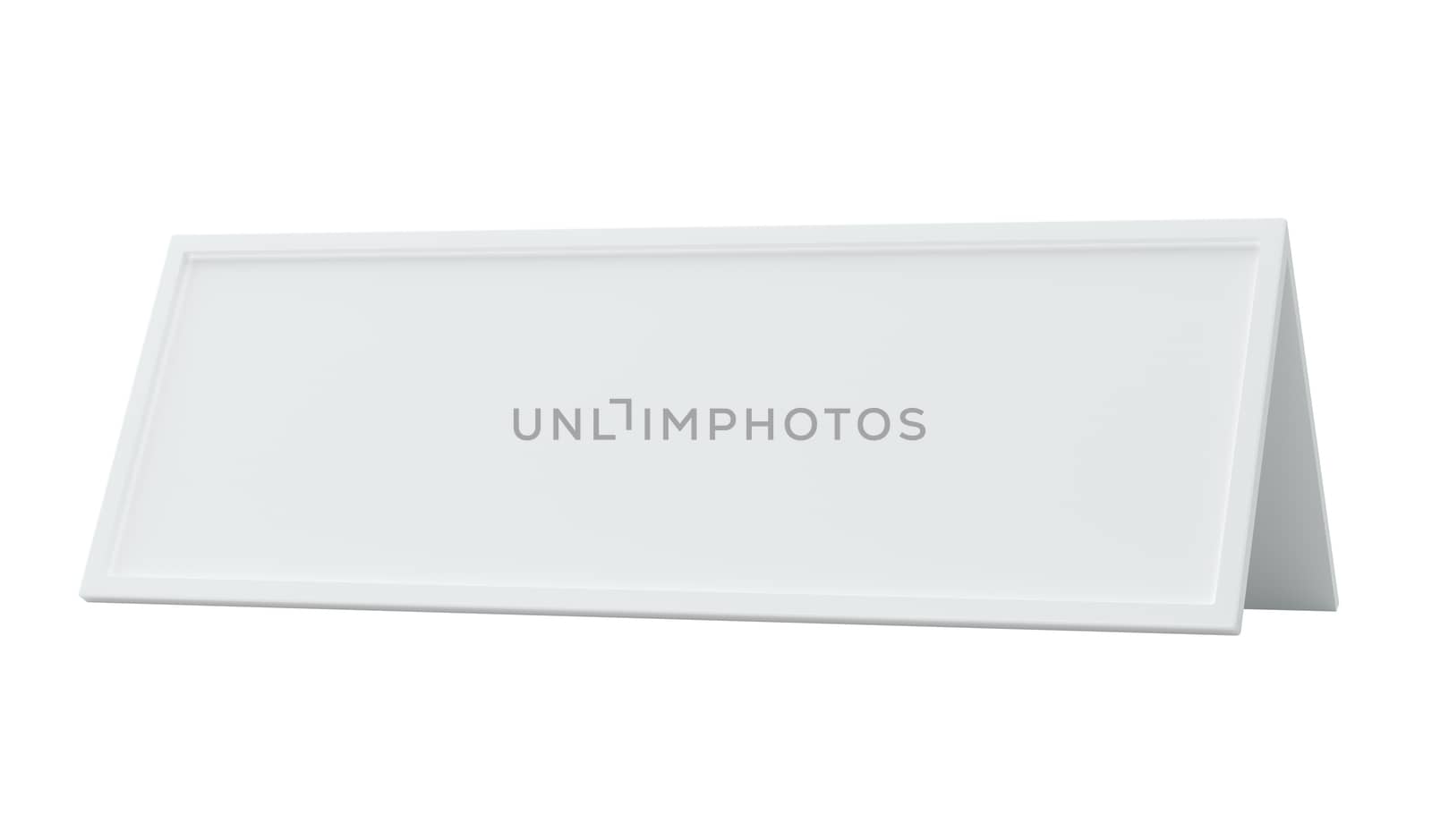 Blank white isolated sign plate abstract with shadow. 3D rendering. by Mirexon