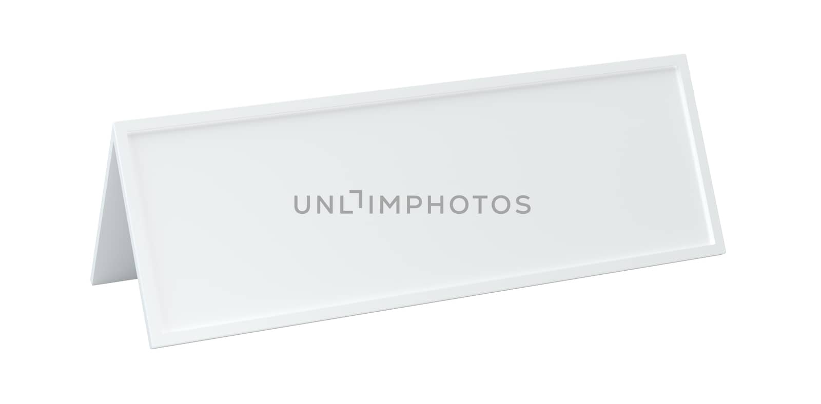 Blank white isolated sign plate abstract with shadow. 3D rendering. by Mirexon