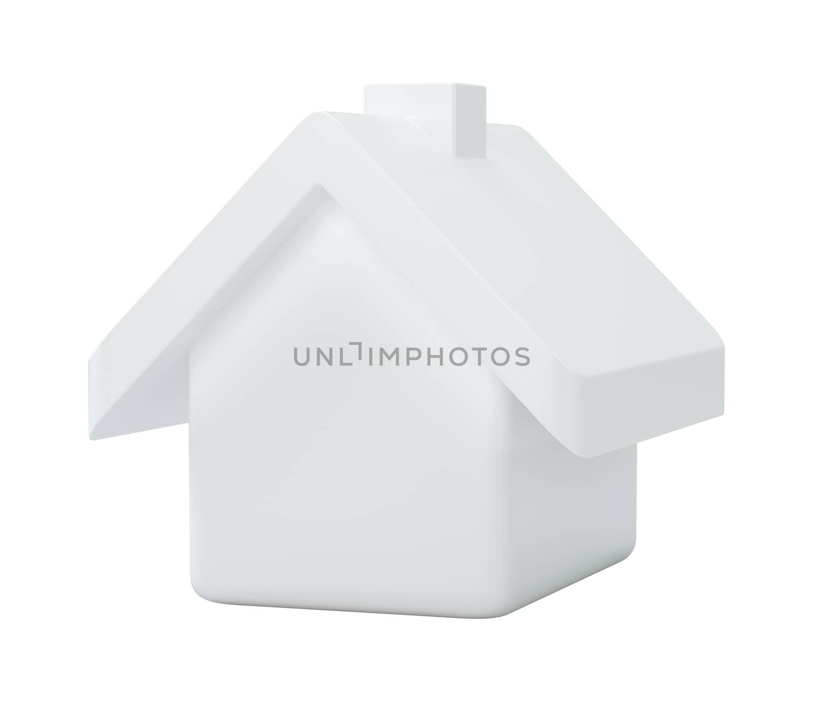 House icon on white background. 3d rendering for web.