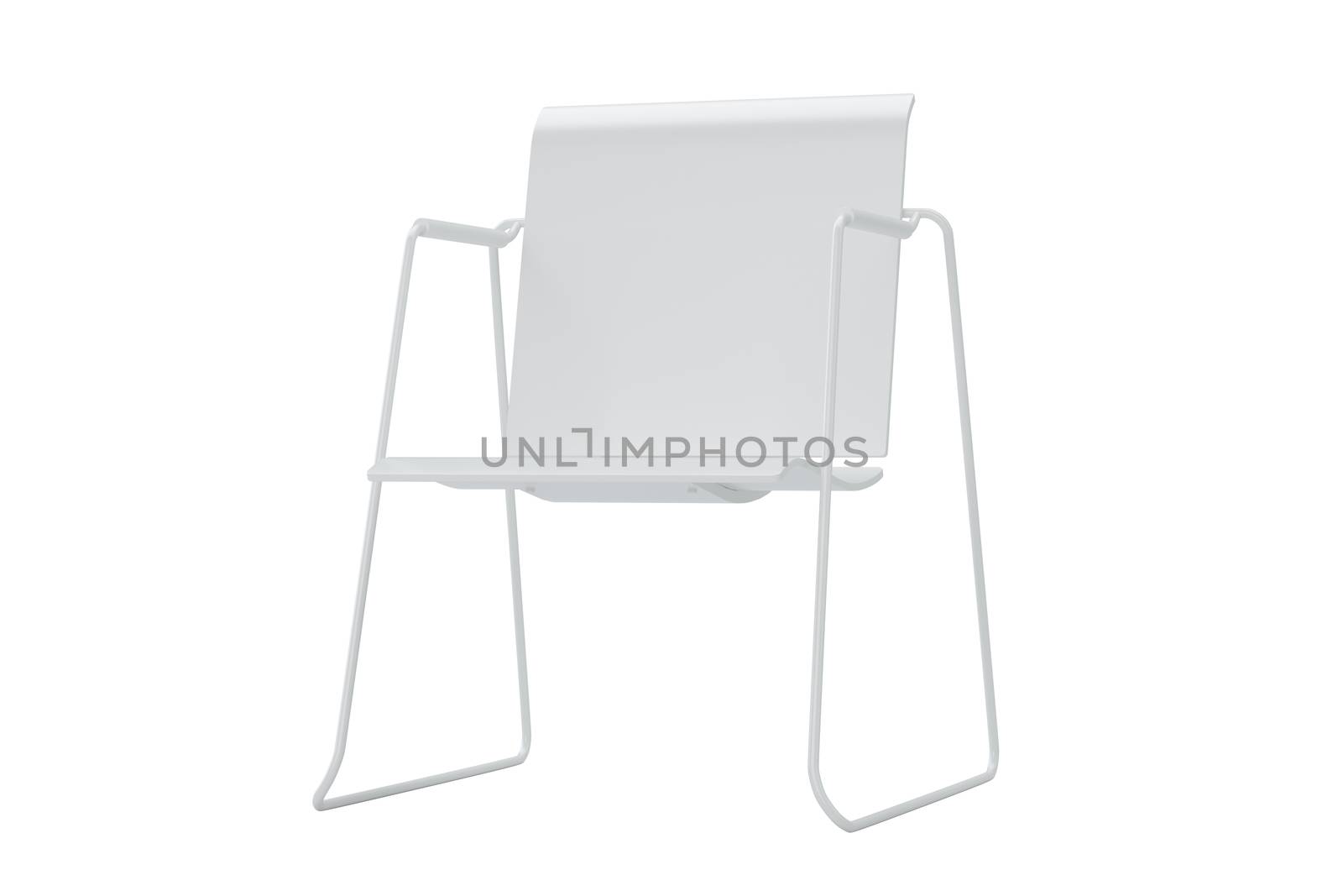 White office chair isolated in studio. 3d rendering. by Mirexon