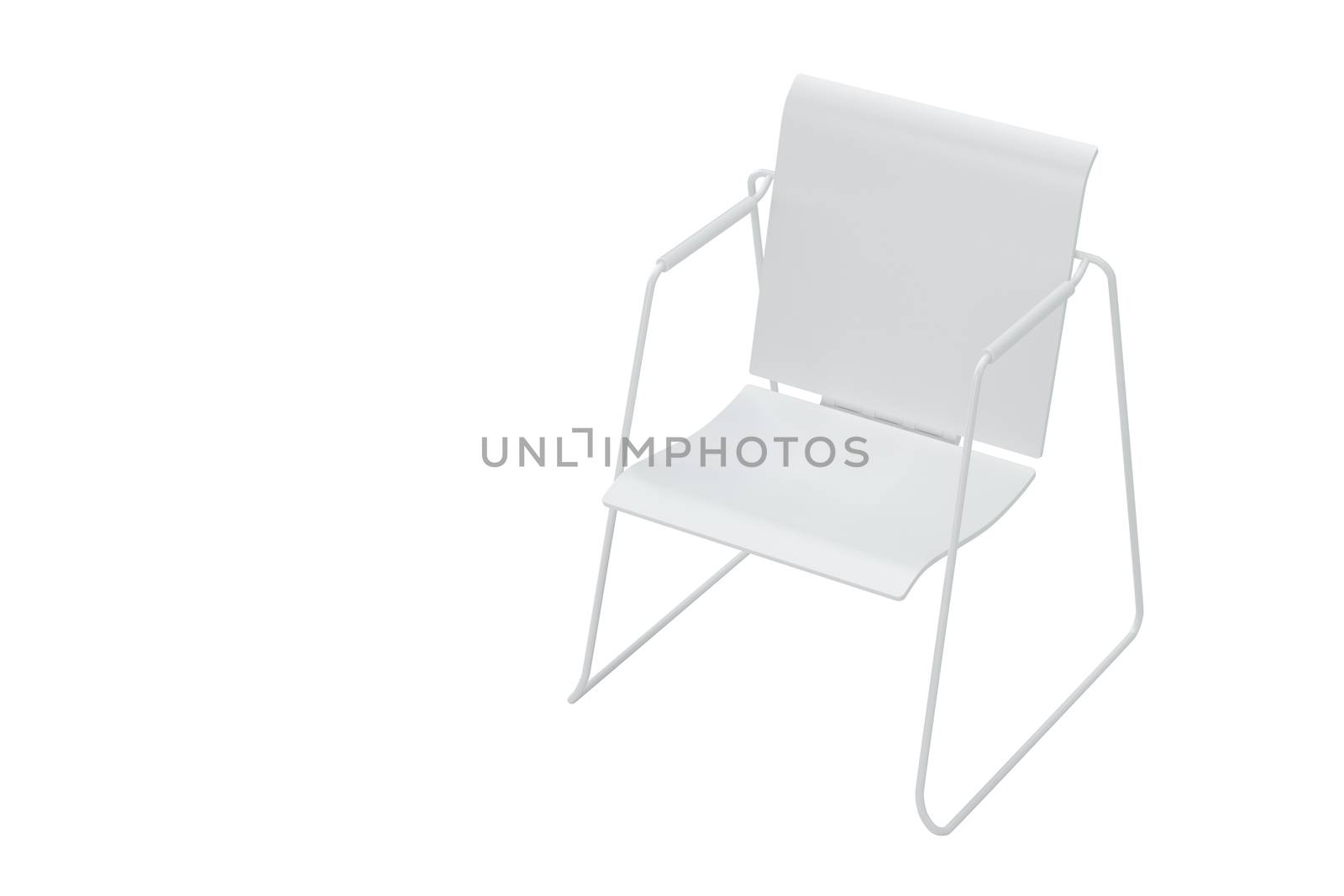 White office chair isolated in studio. 3d rendering. by Mirexon