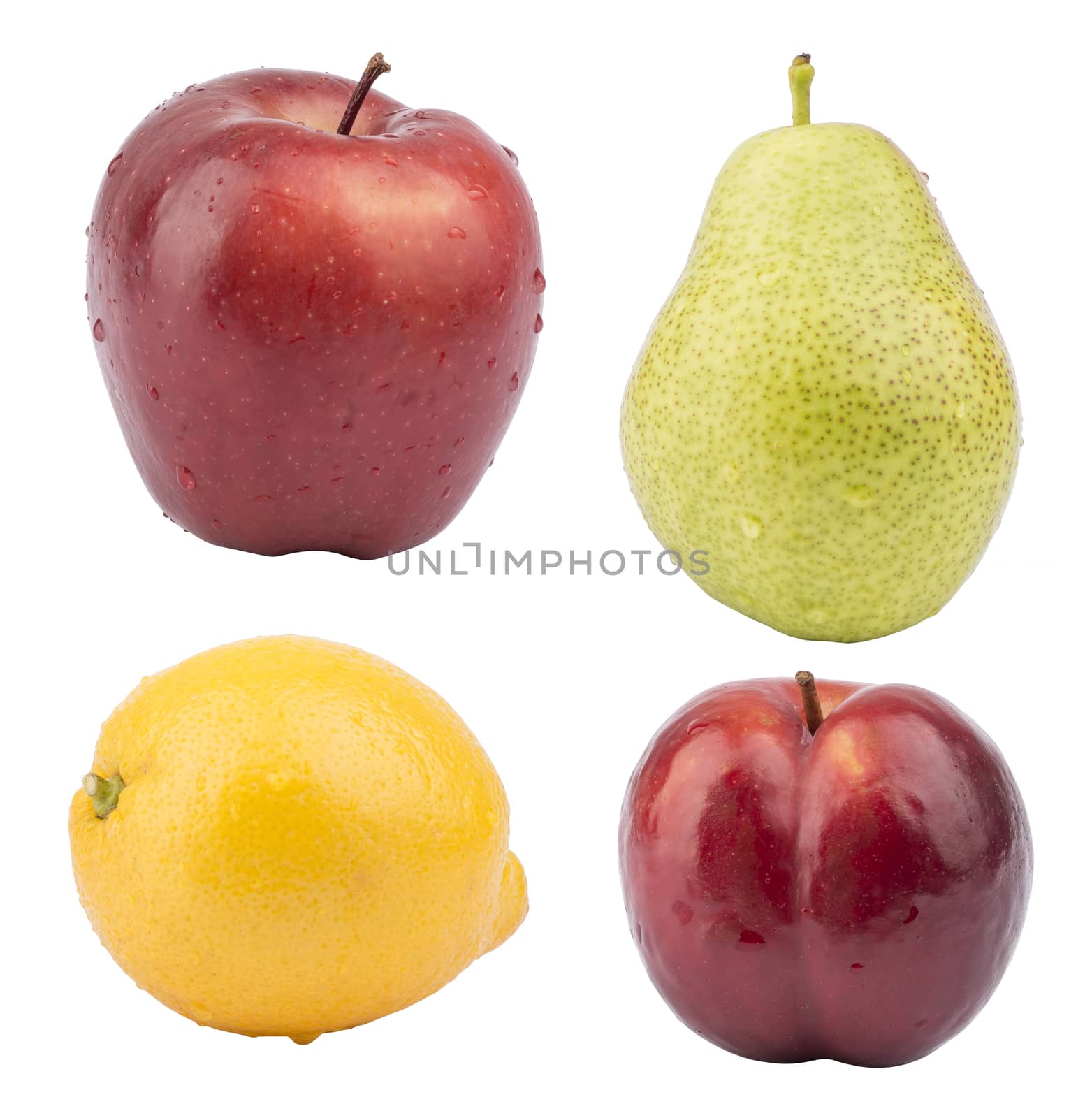 Set of Tropical Fruit. Isolated on white background