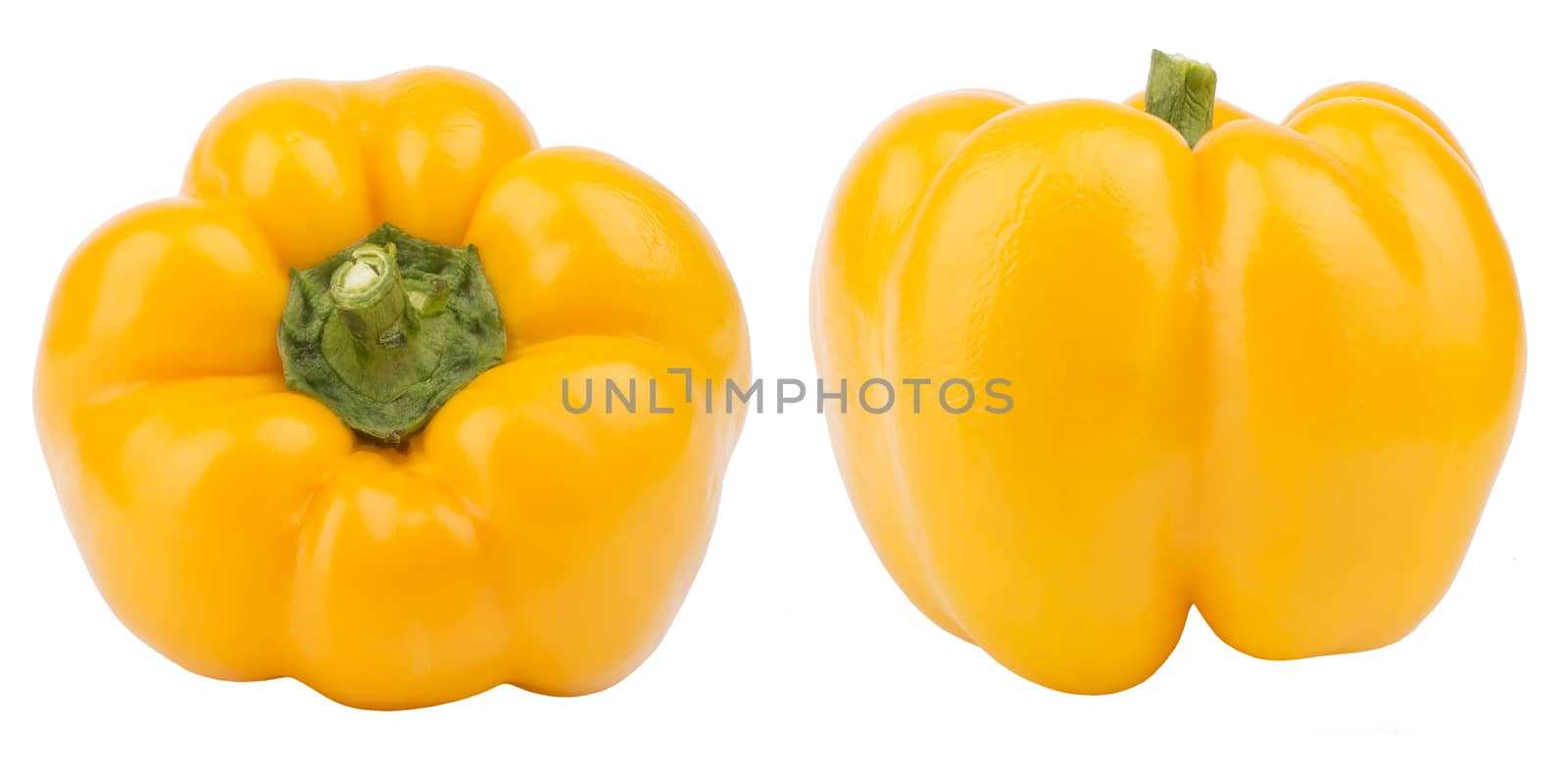 Yellow sweet pepper isolated on white background