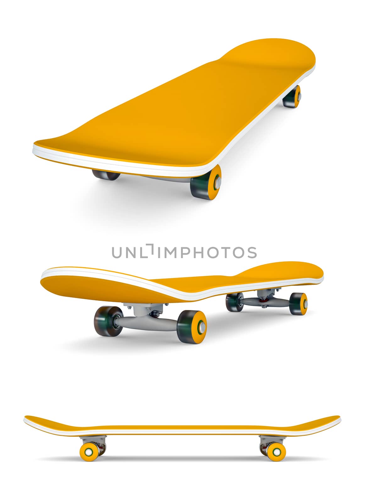 Set of skateboards, isolated on white by cherezoff