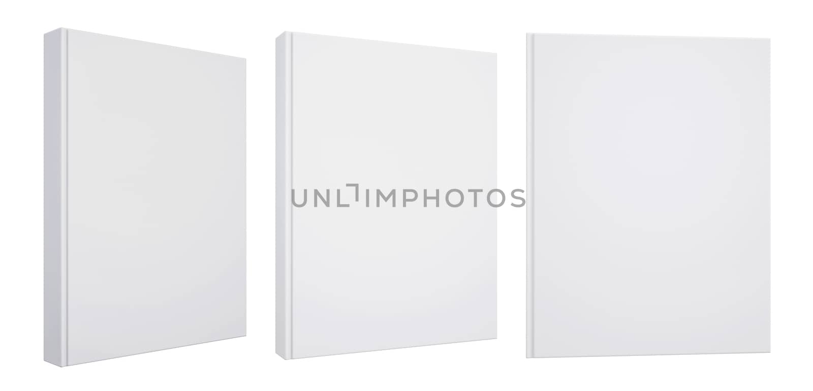 Realistic set of books with blank white cover by cherezoff