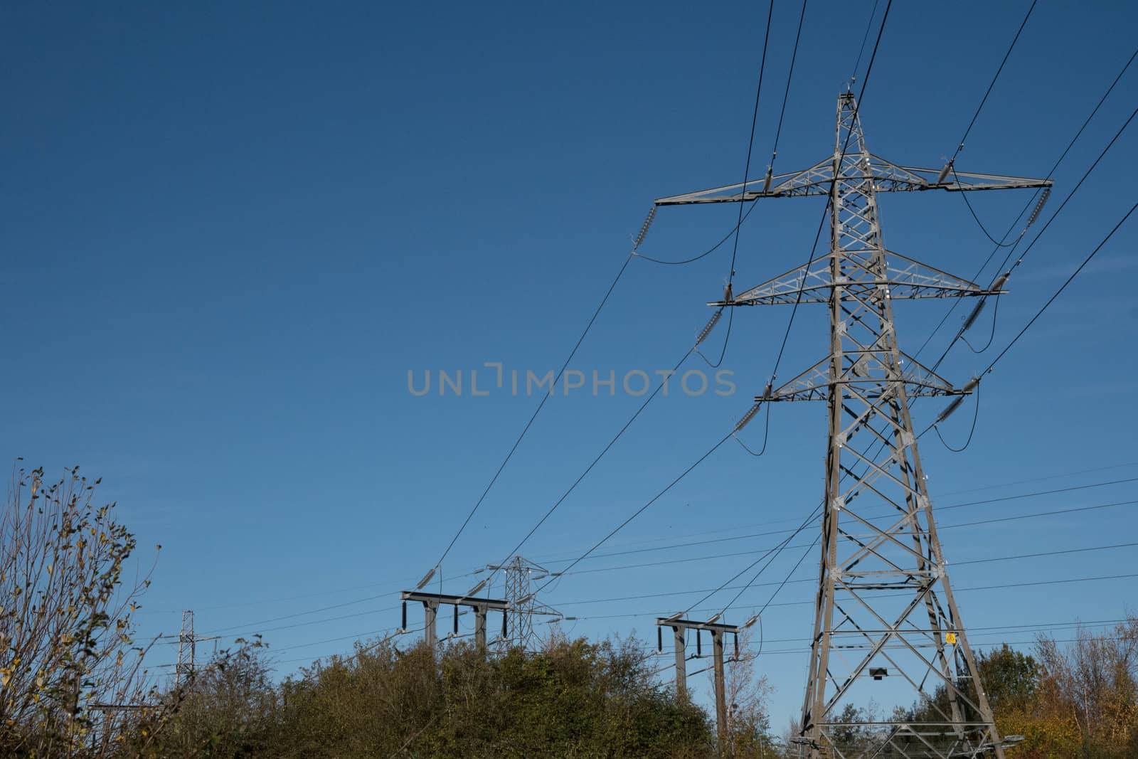 Electricity pylons on the national grid