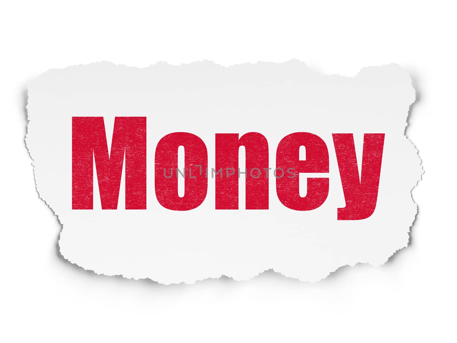 Business concept: Painted red text Money on Torn Paper background with  Tag Cloud