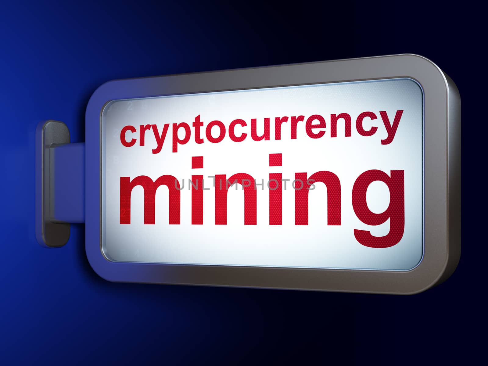 Cryptocurrency concept: Cryptocurrency Mining on billboard background by maxkabakov