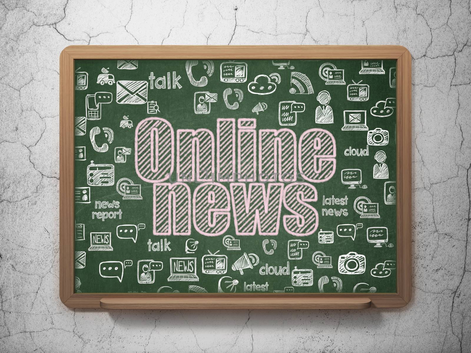 News concept: Online News on School board background by maxkabakov