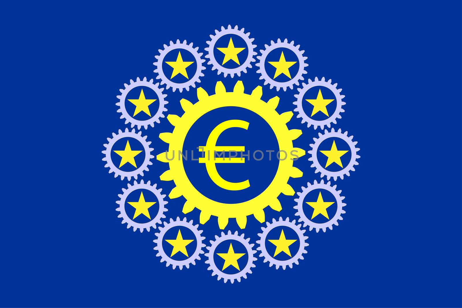 Strong Europe. Concept and symbol for a strong economic and monetary union within the EU

