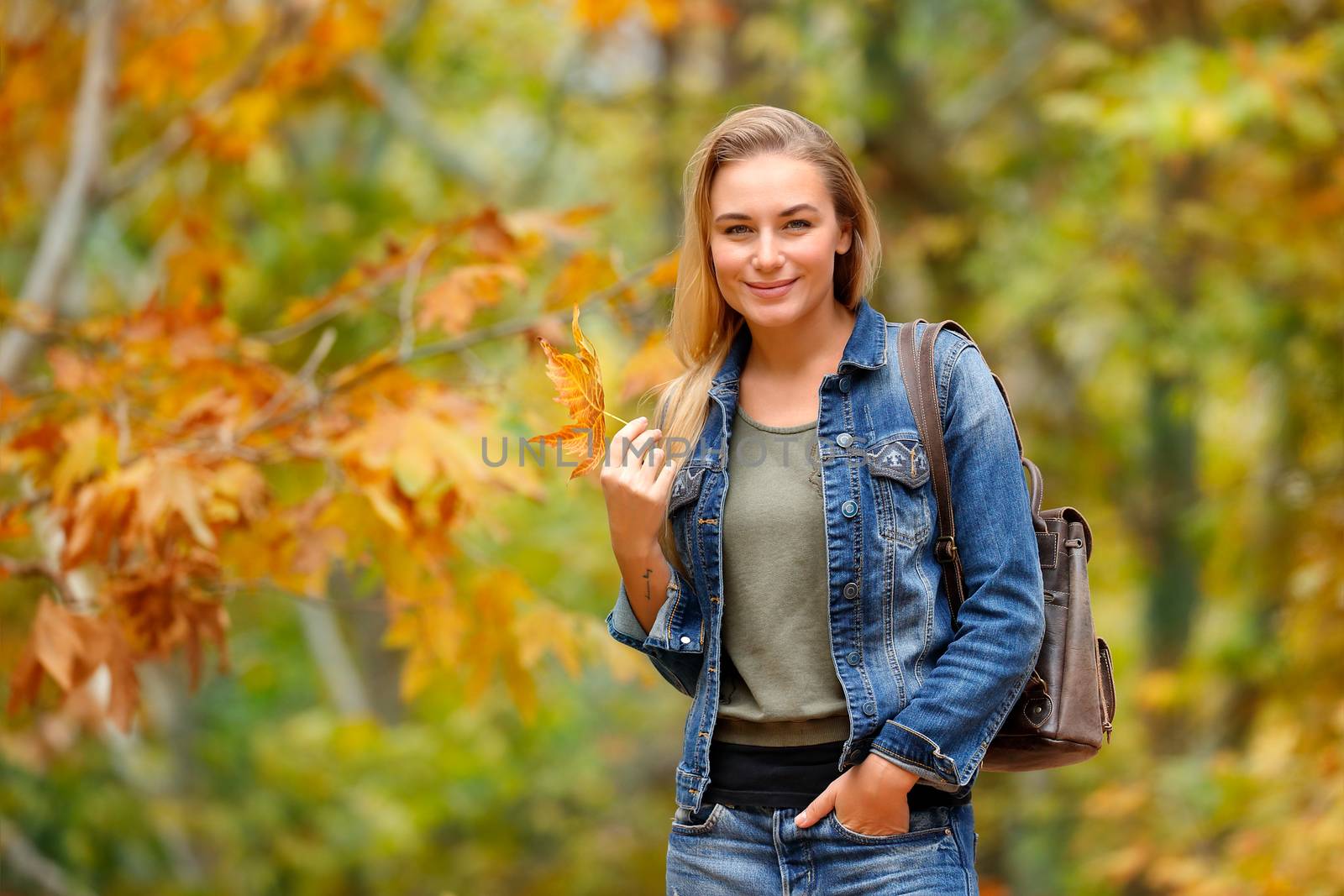 Pretty girl in autumn forest by Anna_Omelchenko