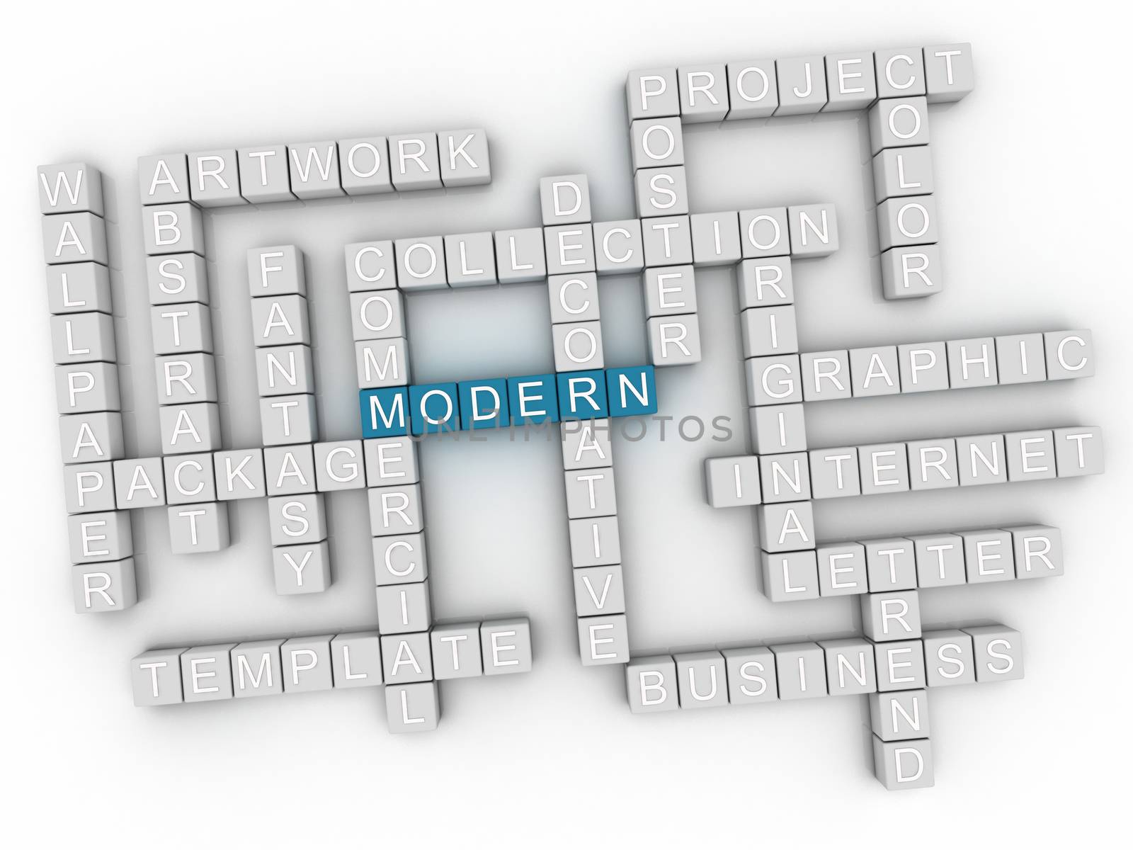 3d Modern Concept word cloud by dacasdo