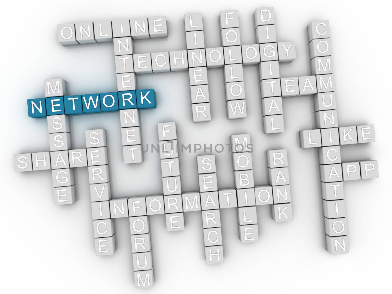 3d Network Concept word cloud by dacasdo