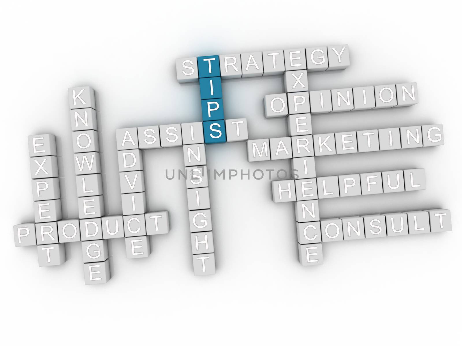 3d Tips concepts word cloud illustration.