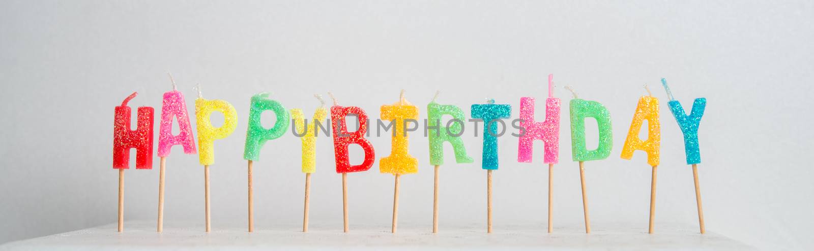 Birthday candles with clipping path