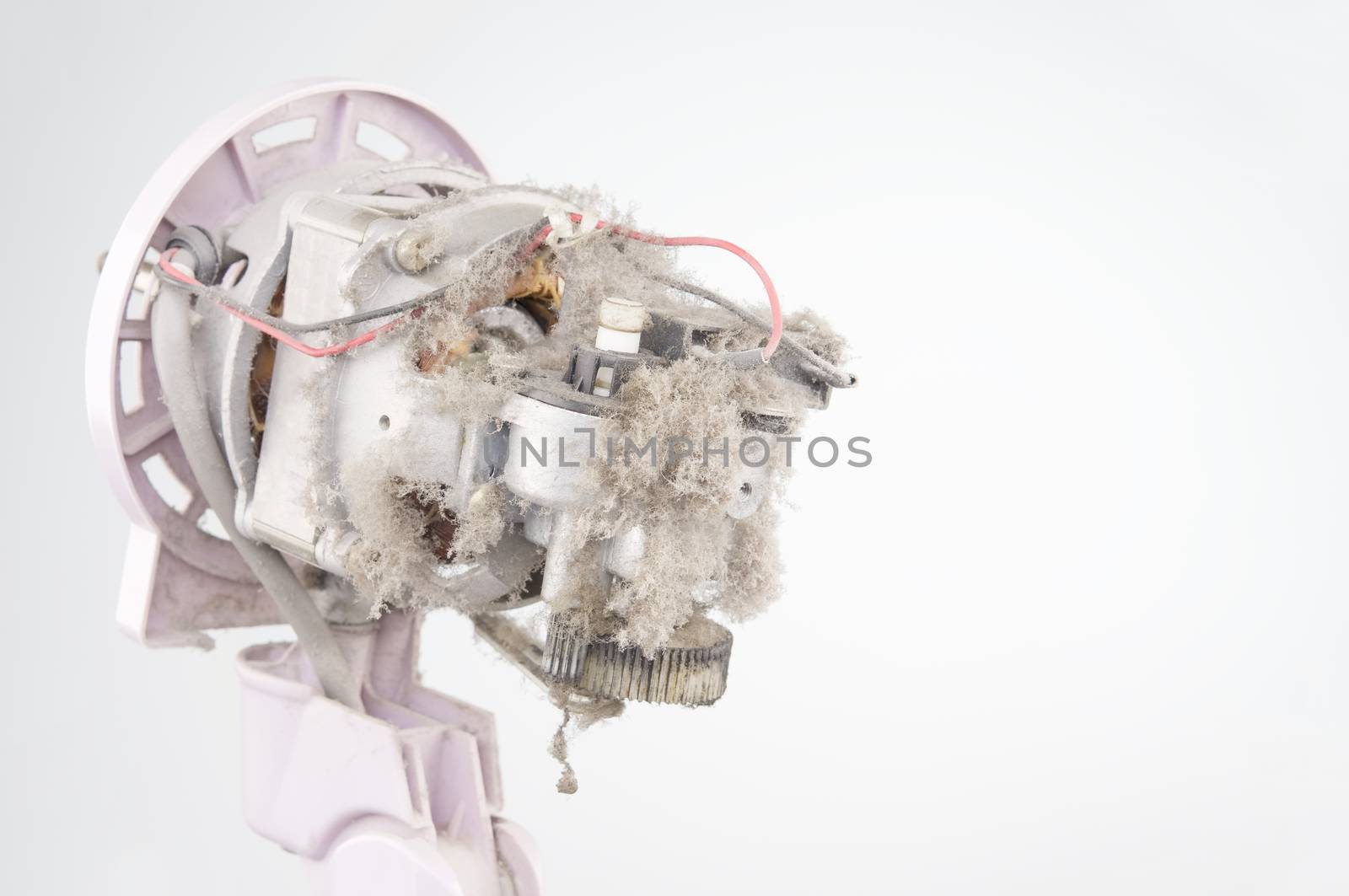 Close up dust on motor electric fan with copy space by eaglesky