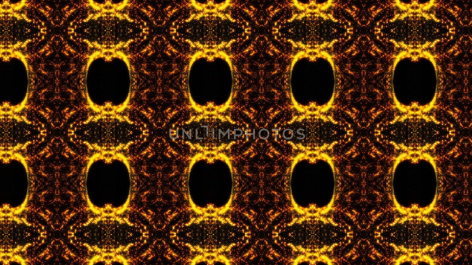 Gold abstract kaleidoscope background. Digital illustration. 3d rendering