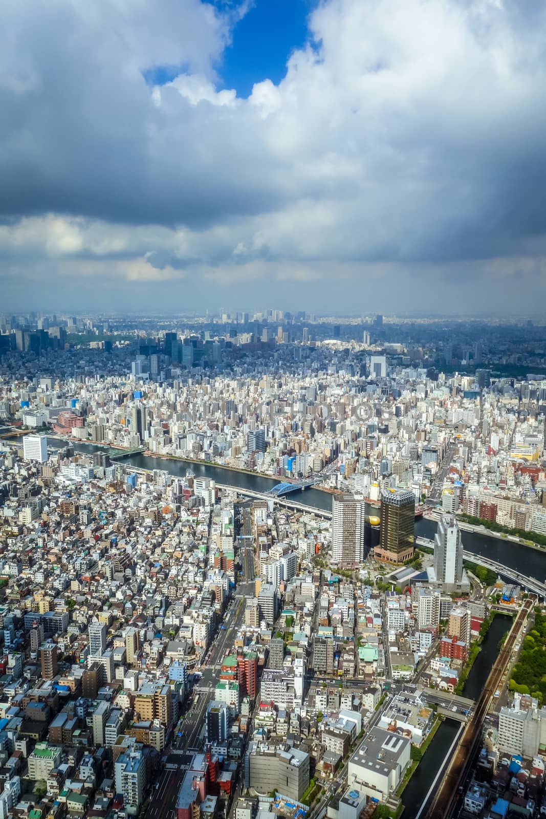 Tokyo city skyline panorama aerial view, Japan